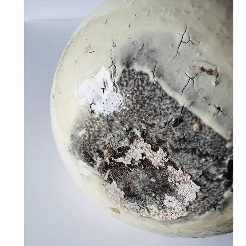 辻村史朗　粉引　丸壺 T−66 辻村史朗 粉引き丸壺 Shiro Tsujimura: Powdered Round