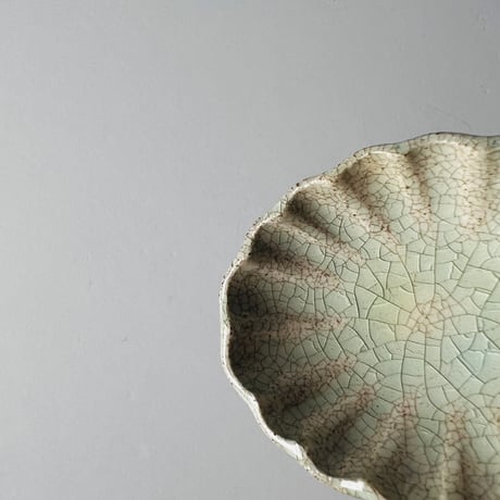 TNー47 谷井直人　銀彩ビードロ豆皿　Naoto Tanii, Silver-glazed Vidro Small Plate