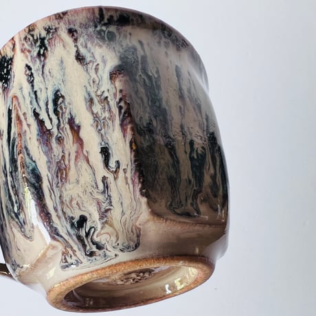 TN−118 谷井直人　銀彩黒流マグカップ Naoto Tanii Silver Glaze Black Flow Mug