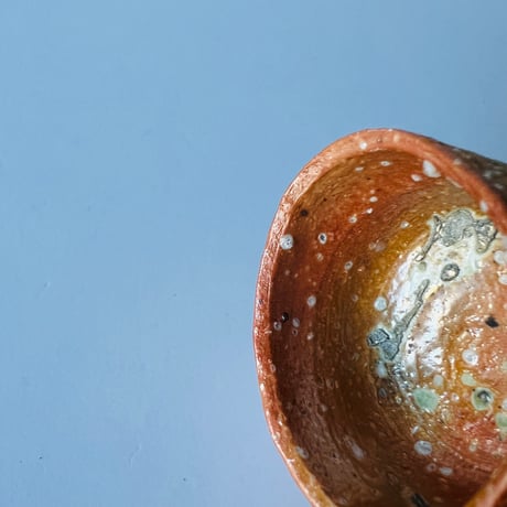 Tー96 辻村史朗　信楽ぐい呑　共箱有　Shiro Tsujimura Shigaraki sake cup