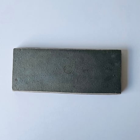 TN−25 谷井直人　ぐりぐり銀彩細長皿　Naoto Tanii, Silver-glazed long and narrow plate, round pattern