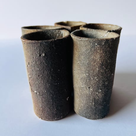 Oー33 大平新五　信楽湯呑み　五客組 Ohira Shingo, Shigaraki teacups, set of five