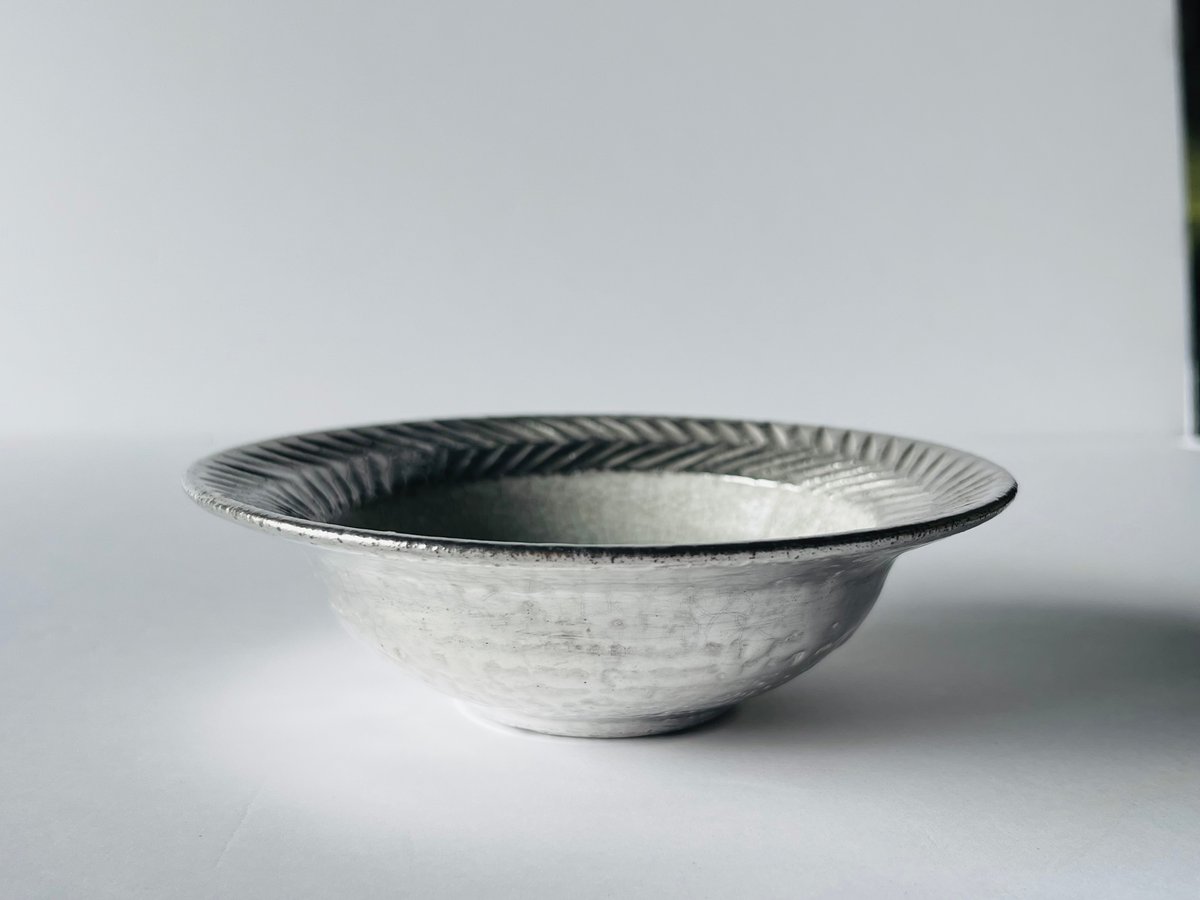 TNー71 谷井直人 銀彩ビードロしのぎリム皿 Naoto Tanii – Silver-Gl