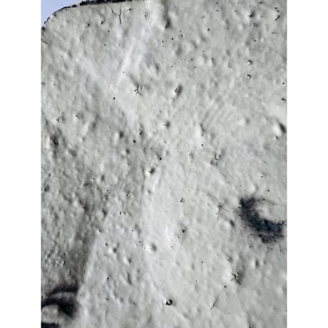 Tｰ65 辻村史朗　粉引き角皿大　共箱有　Shiro Tsujimura  Powdered square plate