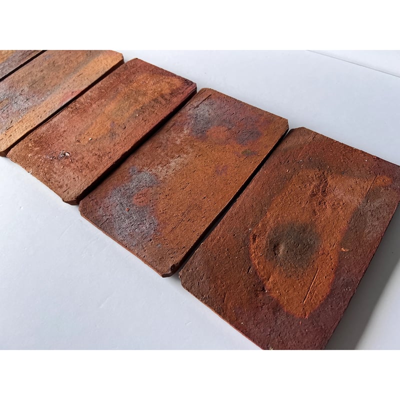 Tｰ63 辻村史朗 備前隅切皿 五枚組 Shiro Tsujimura, Bizen Corn