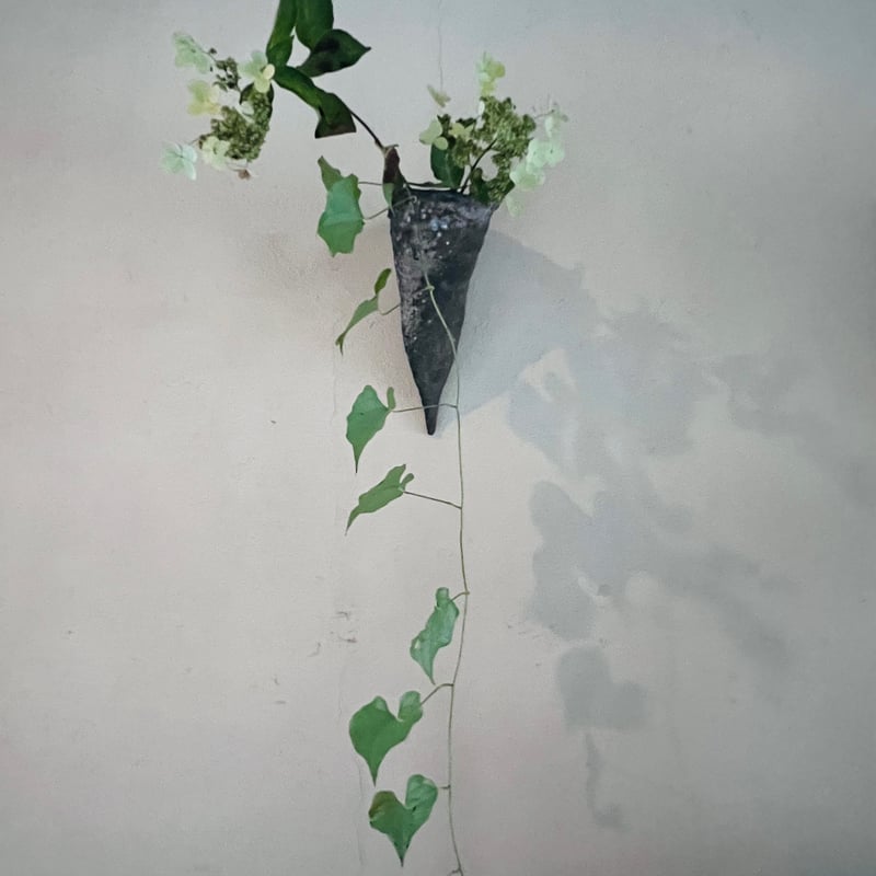 秀作 神山清子 信楽焼「手桶花入れ」 K−10 神山清子 信楽手桶花入れ