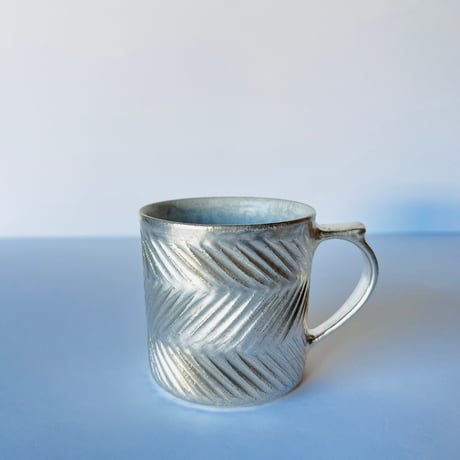 TNｰ89 谷井直人　銀彩しのぎビードロマグカップ　Silver-Glazed Shinogi Bidoro Mug