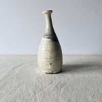 T−128 辻村史朗　粉吹つる首花入　共箱付　Shiro Tsujimura Kohiki Crane-Neck Flower Vase