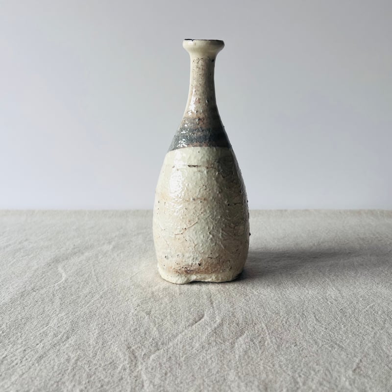 T−128 辻村史朗 粉吹つる首花入 共箱付 Shiro Tsujimura Kohiki C