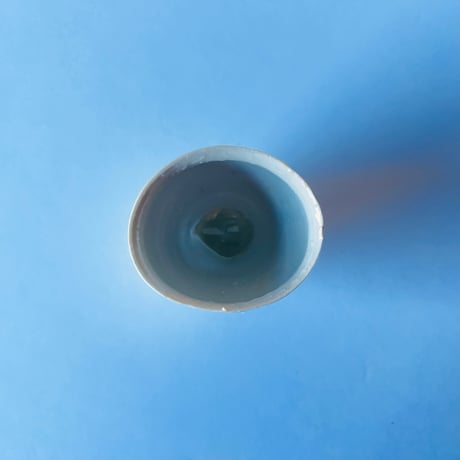 Tー93 辻村史朗　磁土ぐい呑　共箱有　Shiro Tsujimura Porcelain clay sake cup