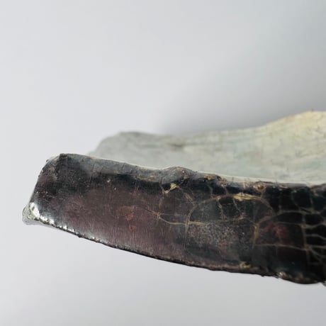 TN−19 谷井直人　銀彩ビードロ四方皿　Naoto Tanii, Silver-glazed Vidro square plate
