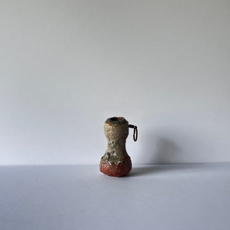 Tｰ60 辻村史朗　伊賀一輪挿掛花入　共箱有　Shiro Tsujimura Iga Flower Vase