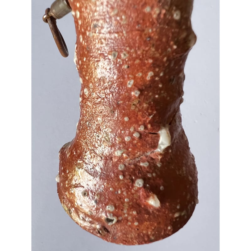 Tｰ61 辻村史朗 伊賀一輪挿掛花入 共箱有 Shiro Tsujimura Iga Flow