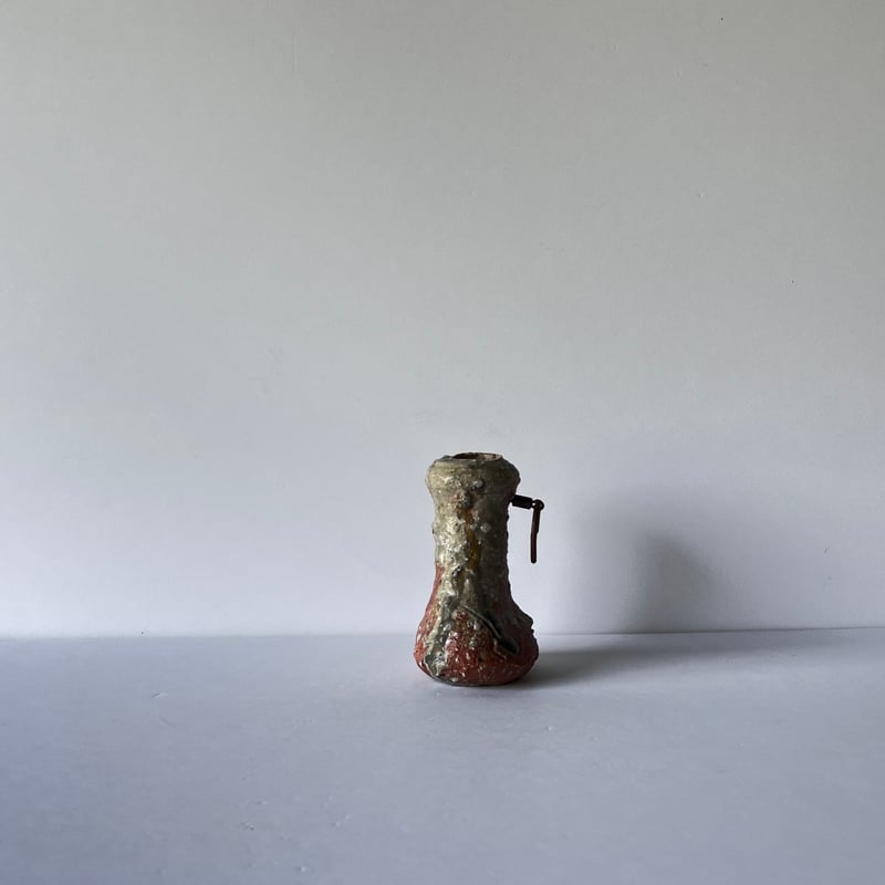 Tｰ61 辻村史朗 信楽一輪挿掛花入 Shiro Tsujimura Shigaraki Fl