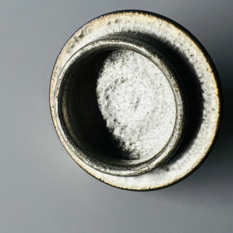 TN−30 谷井直人 銀彩経筒形花入れビードロしのぎ Naoto Tanii, Silver-