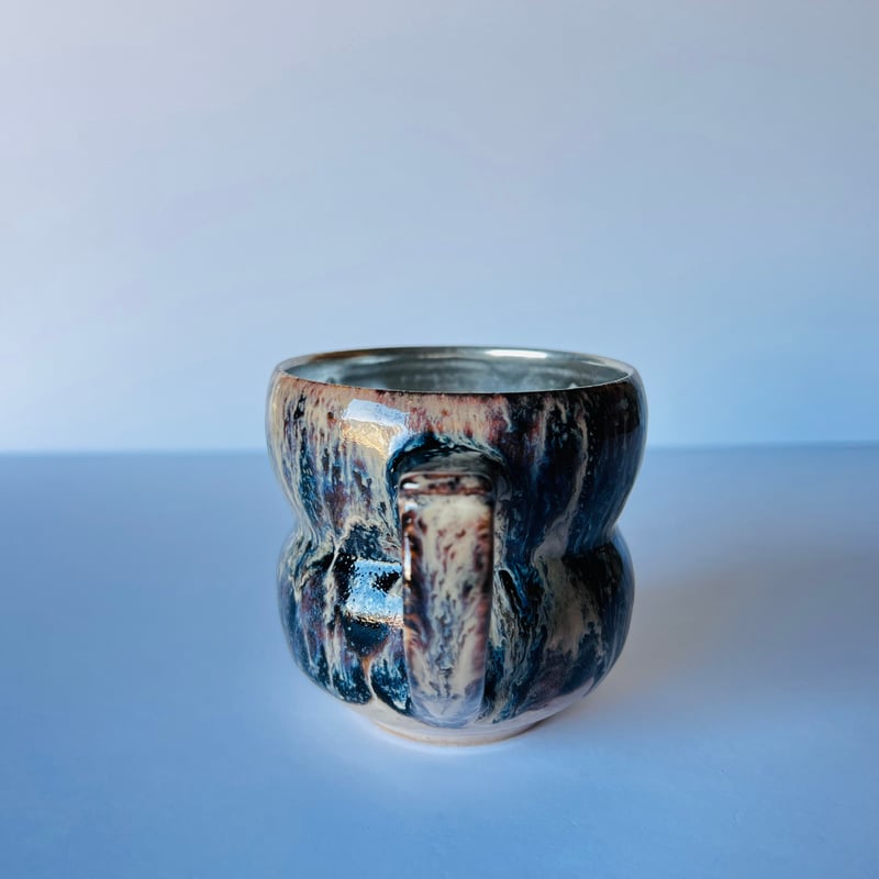 TNｰ85 谷井直人 銀彩黒流マグカップ Silver-Glazed Black Drip M