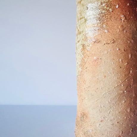 T−144 辻村史朗　信楽花入　共箱有　Shiro Tsujimura Shigaraki Flower Vase