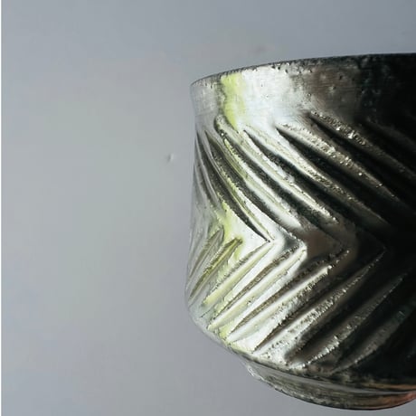 TNー54 谷井直人　銀彩ビードロマグカップ　しのぎ　Naoto Tanii Silver-glazed Vidro Mug - Shinogi