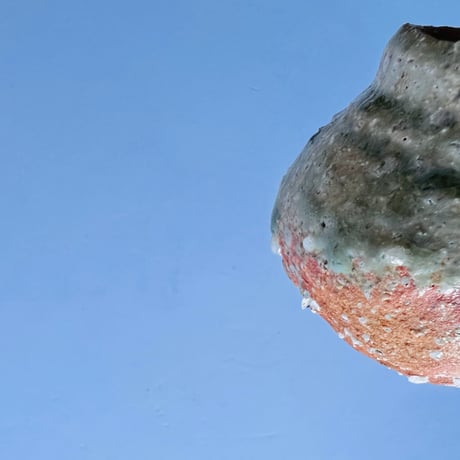 T-51 辻村史朗　伊賀蹲掛花入　共箱有　Shiro Tsujimura Iga Uzukumaru Flower Vase