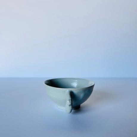 Sー15 鈴木大弓　白磁耳付豆鉢　HIroyumi Suzuki  White Porcelain Ear-Handled Bowl