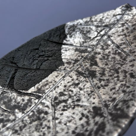 TNー40 谷井直人　銀彩葉皿　Naoto Tanii Silver-colored leaf plate
