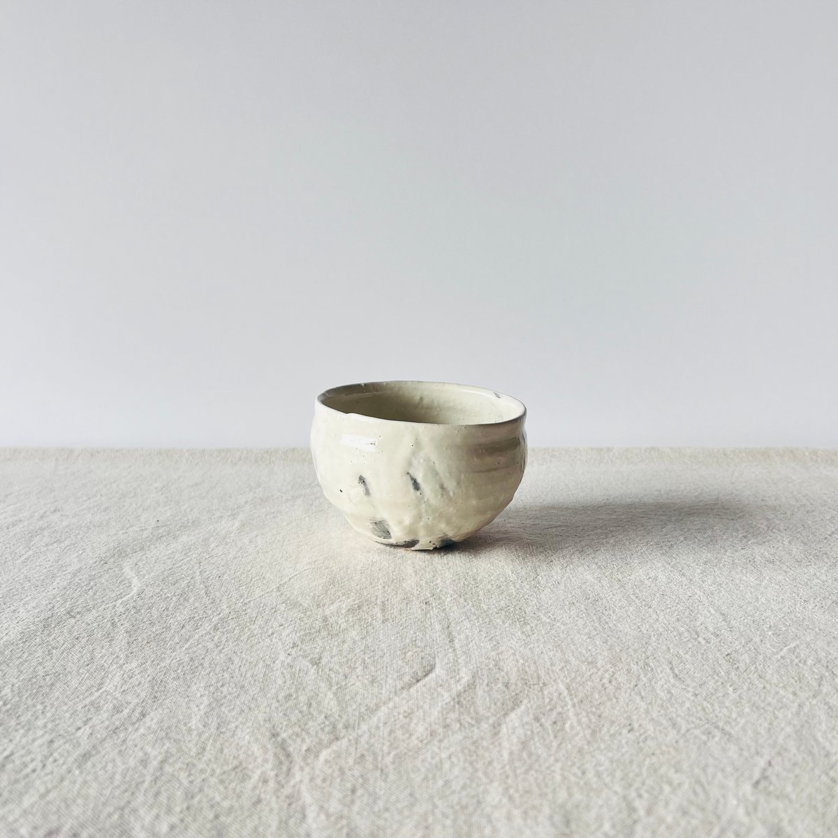 辻村史郎　粉吹ワイングラス（ソゲ等あり） T−133 辻村史朗 粉吹ワインカップ大 共箱付Shiro Tsujimura Large K