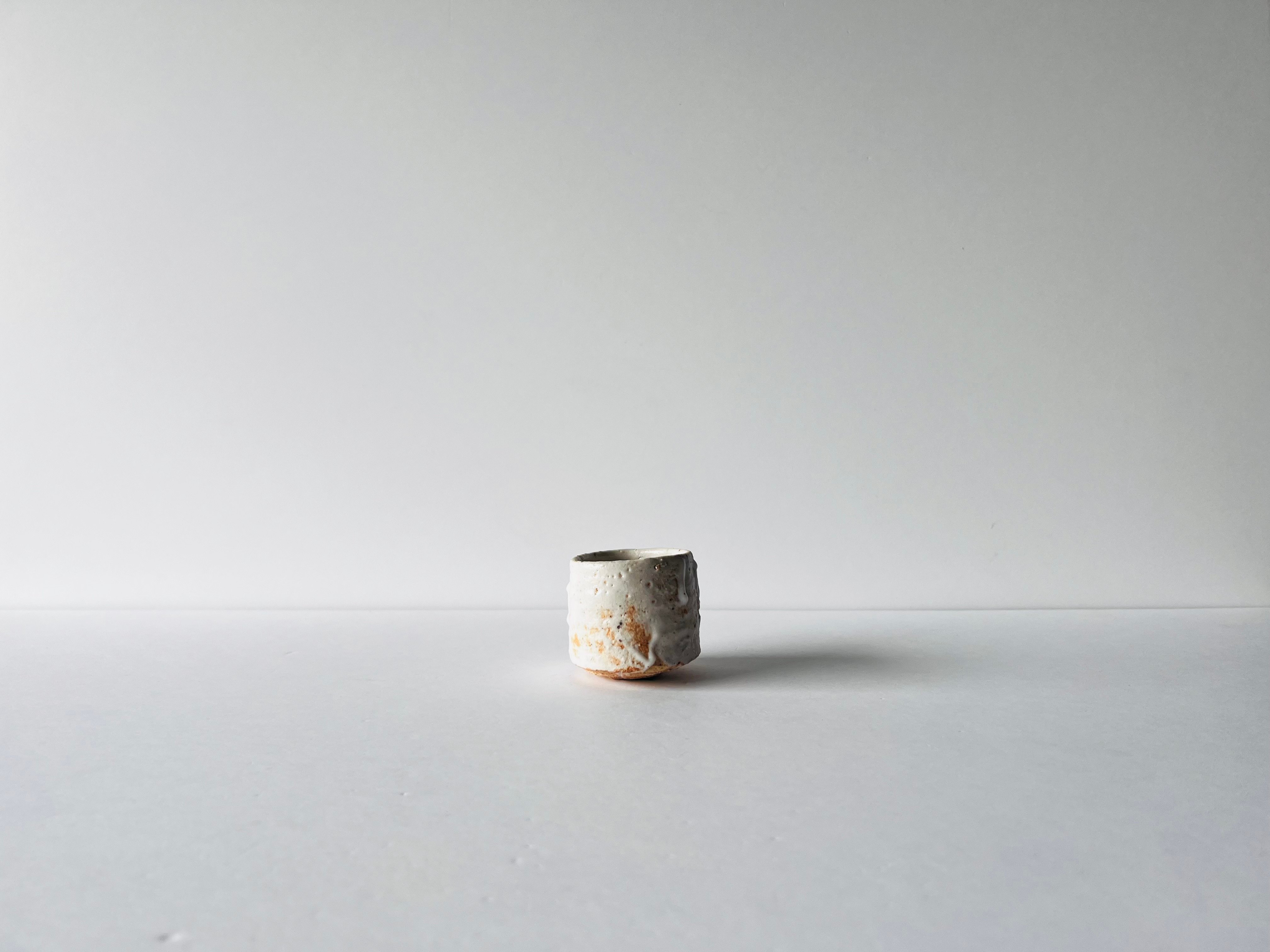 Tー40 辻村史朗 志野ぐい呑 共箱付き Shiro Tsujimura Shino sake