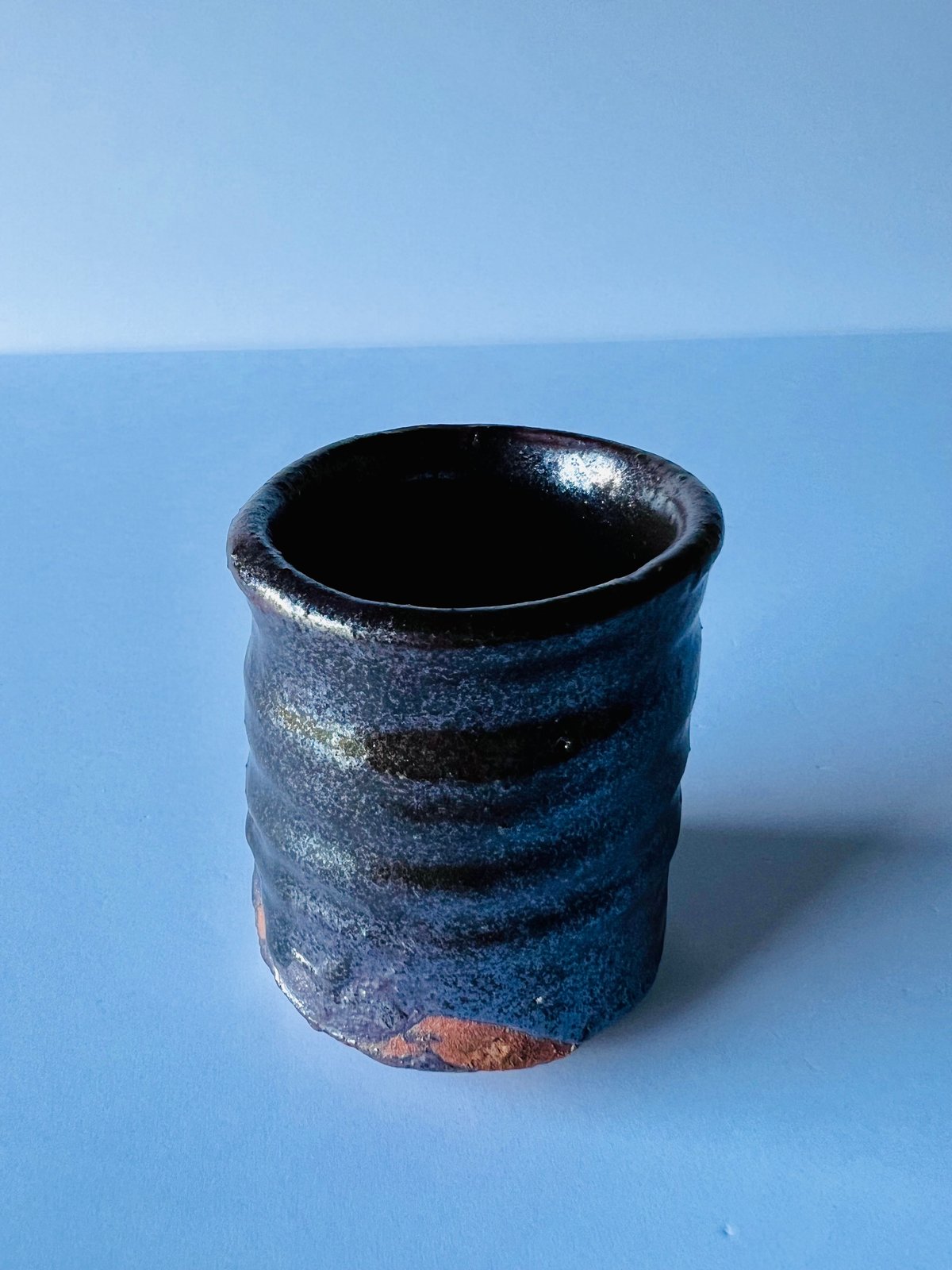 T−13 辻村史朗 織部引出し黒湯呑み Shiro Tsujimura Oribe black