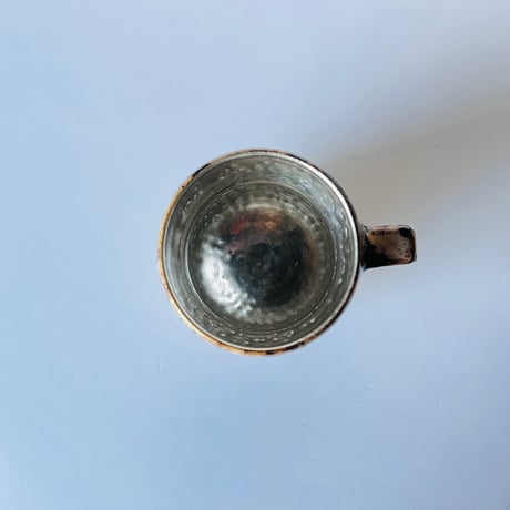TNｰ85 谷井直人　銀彩黒流マグカップ　Silver-Glazed Black Drip Mug