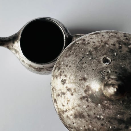 TNー41 谷井直人　銀彩まだらポット　 Naoto Tanii Silver glaze mottled pot