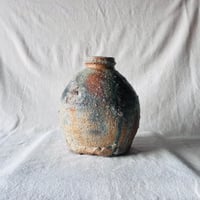 T−115　辻村史朗　信楽蹲　共箱付　Shiro Tsujimura Shigaraki Uzukumaru