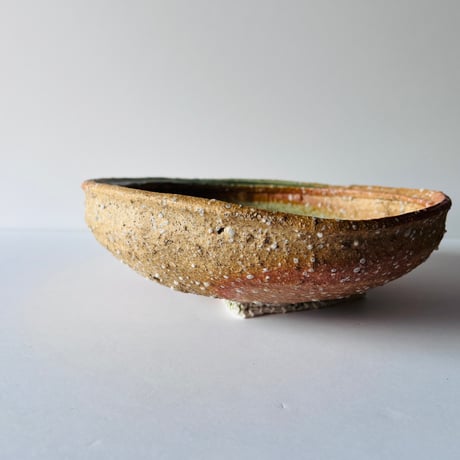 Tー113 辻村史朗　信楽どら鉢　Shiro Tsujimura Shigaraki Dora Bowl