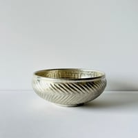 TN−107　谷井直人　総銀彩しのぎ丸鉢 Naoto Tanii Full Silver Glaze Shinogi Bowl