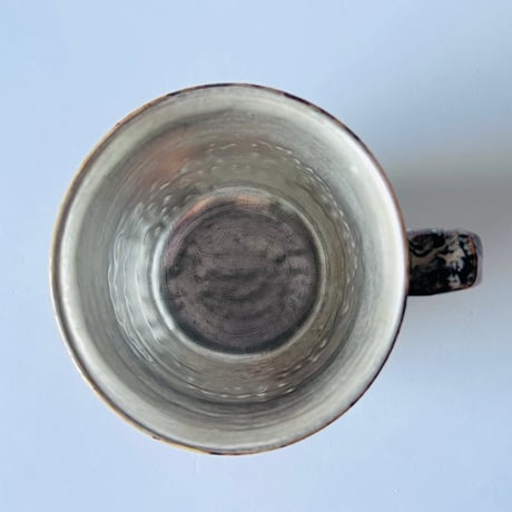 TN−118 谷井直人　銀彩黒流マグカップ Naoto Tanii Silver Glaze Black Flow Mug