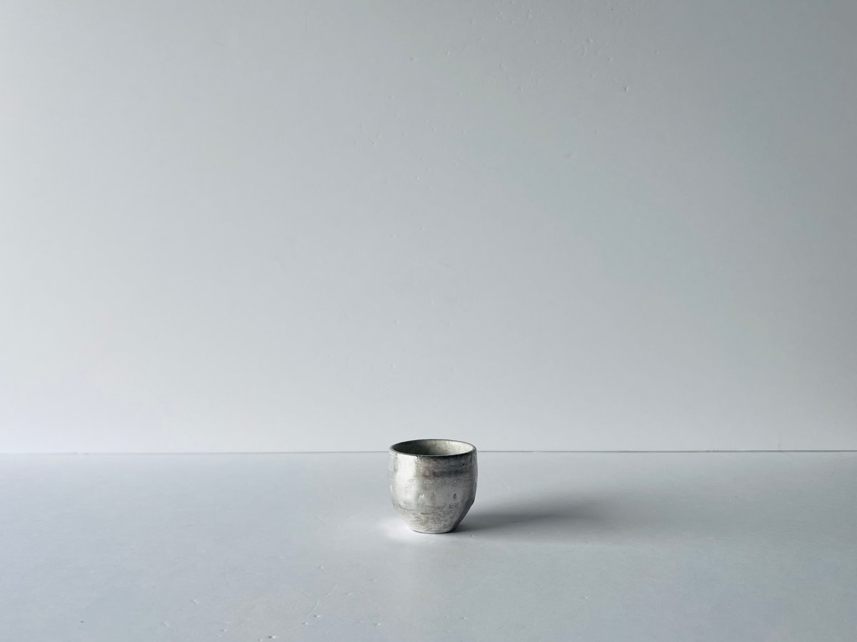TNー73 谷井直人 銀彩ビードロ杯 Naoto Tanii – Silver-Glazed