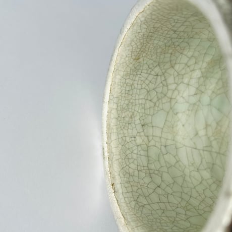 TN−30 谷井直人　銀彩経筒形花入れビードロしのぎ　Naoto Tanii, Silver-colored Sutra Cylindrical Flower Vase, Vidro Shinogi