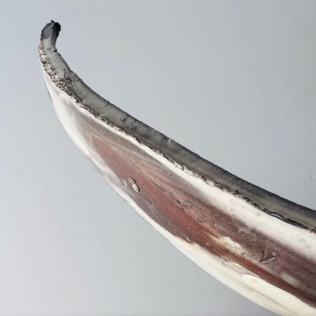 T−119 辻村史朗　粉吹三角皿  共箱付　Shiro Tsujimura Kofuki Triangular Plate
