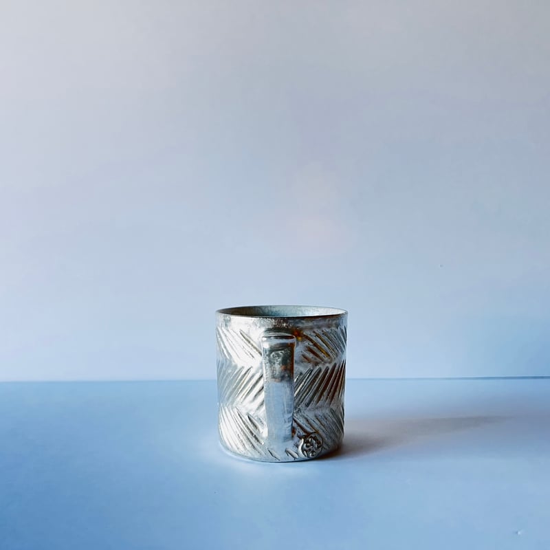 TNｰ89 谷井直人 銀彩しのぎビードロマグカップ Silver-Glazed Shinogi