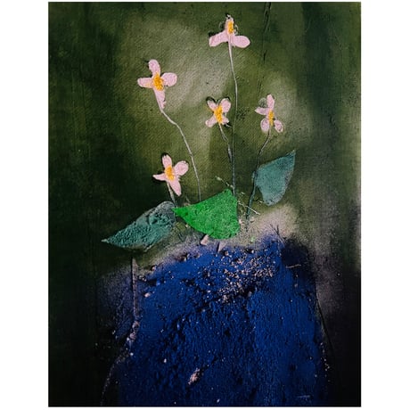 Tｰ34　辻村史朗　絵画　ドクダミ　六号