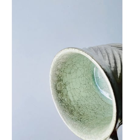 TNー52 谷井直人　銀彩ビードロマグカップ　しのぎ　Naoto Tanii Silver-glazed Vidro Mug - Shinogi