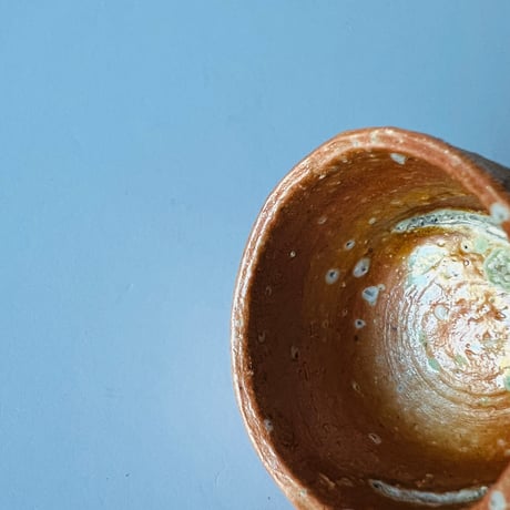Tー95 辻村史朗　信楽ぐい呑　共箱有　Shiro Tsujimura Shigaraki sake cup