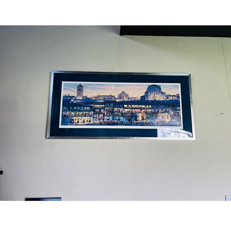 STー1  笹倉鉄平　「マヨール広場」　シルクスクリーン　Teppei Sasakura – “Plaza Mayor” Silkscreen