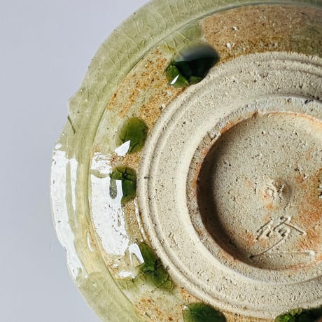 OSー3 岡本修一　青唐津四方皿　Shuichi Okamoto  Blue Karatsu Square Plate