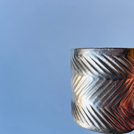 TNｰ89 谷井直人　銀彩しのぎビードロマグカップ　Silver-Glazed Shinogi Bidoro Mug