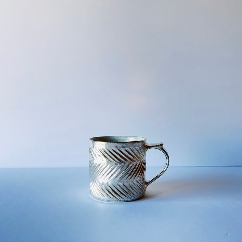 TNｰ88 谷井直人 銀彩しのぎビードロマグカップ Silver-Glazed Shinogi