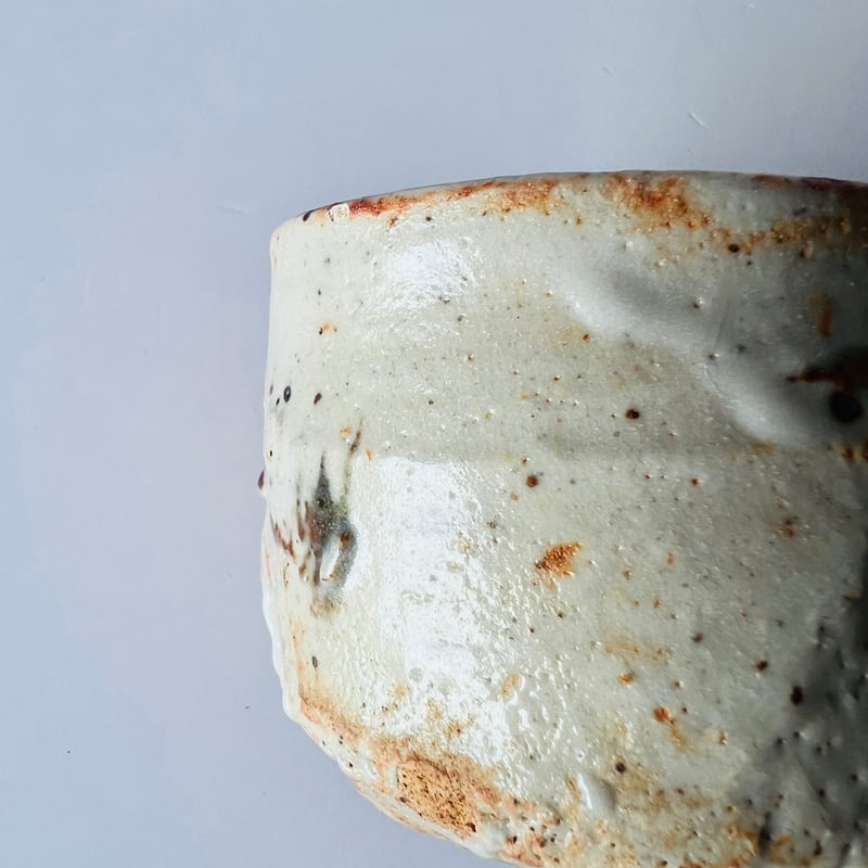 T-72辻村史朗 志野茶碗 共箱有 Shiro Tsujimura Shino tea bow