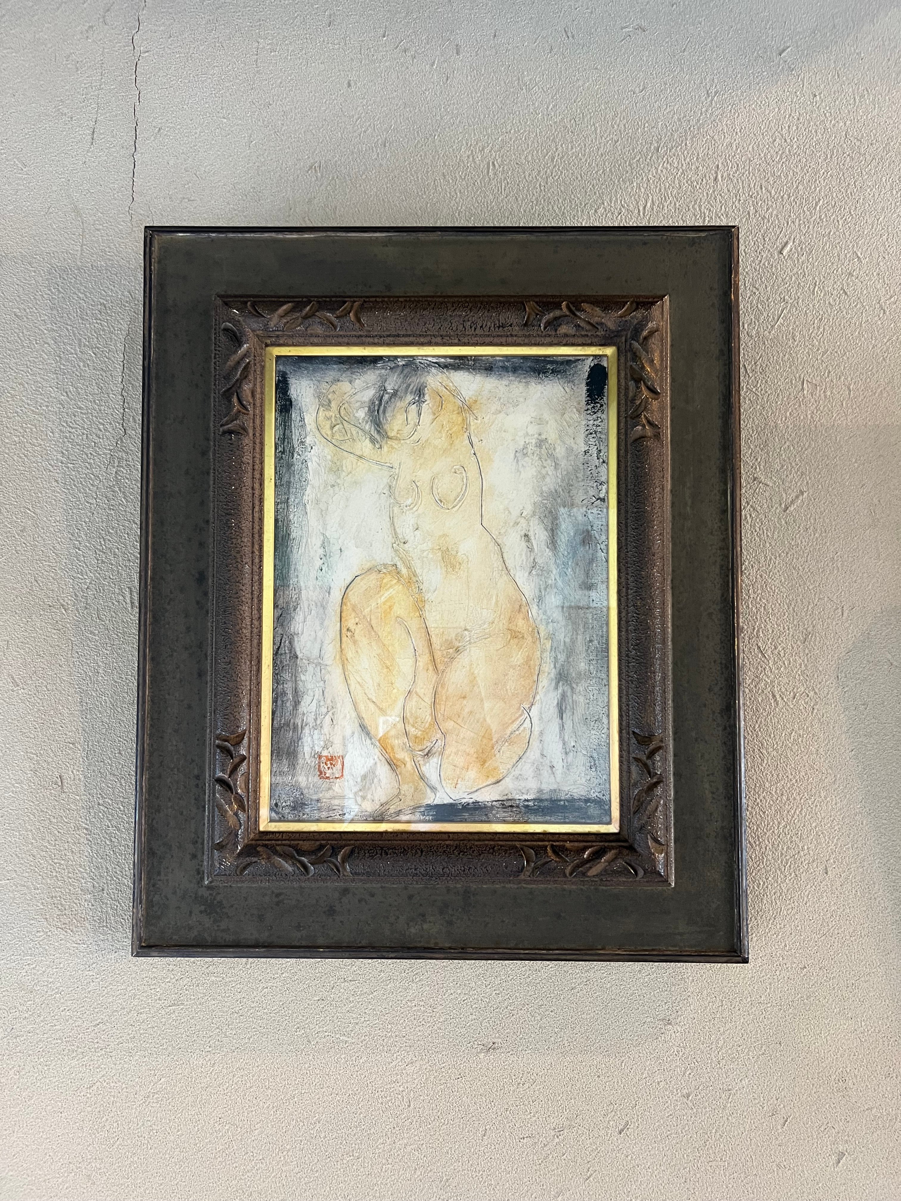 辻村史朗　油絵　四号　「蕨」 original