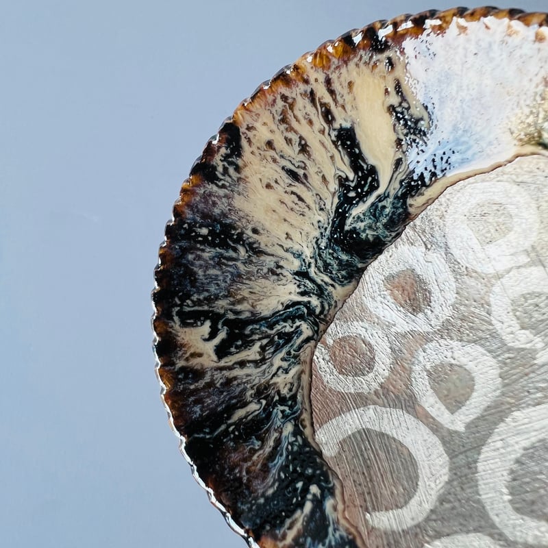 TNー68 谷井直人 グリグリ黒流し小皿 Naoto Tanii – Black Glazed