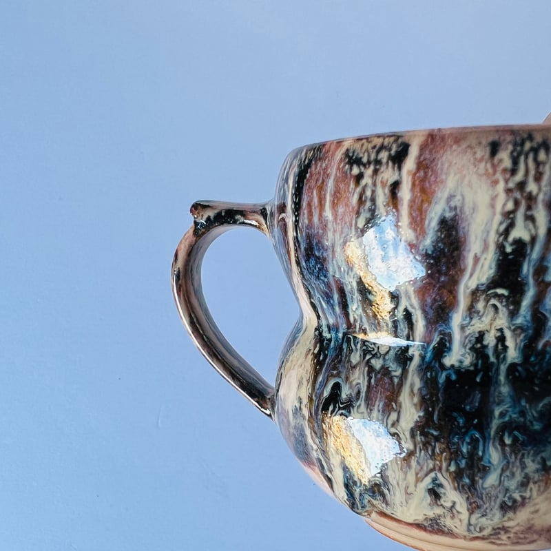 TNｰ85 谷井直人 銀彩黒流マグカップ Silver-Glazed Black Drip M