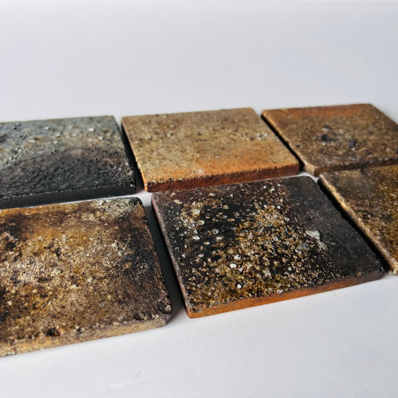 TKー1 信楽角皿六枚組 Shigaraki square plate six-disc se